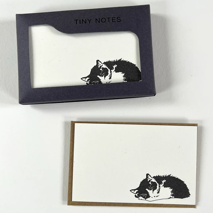 Sleepy Cat | Set of 10 Tiny Notecards &amp; Envelopes | Little Gift