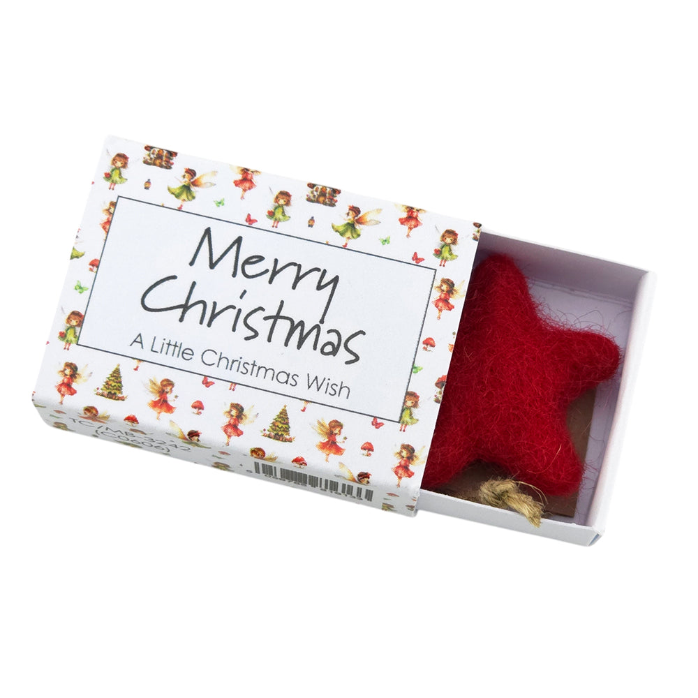 Christmas Fairies | Hanging Felt Star | Cracker Filler | Mini Matchbox Gift