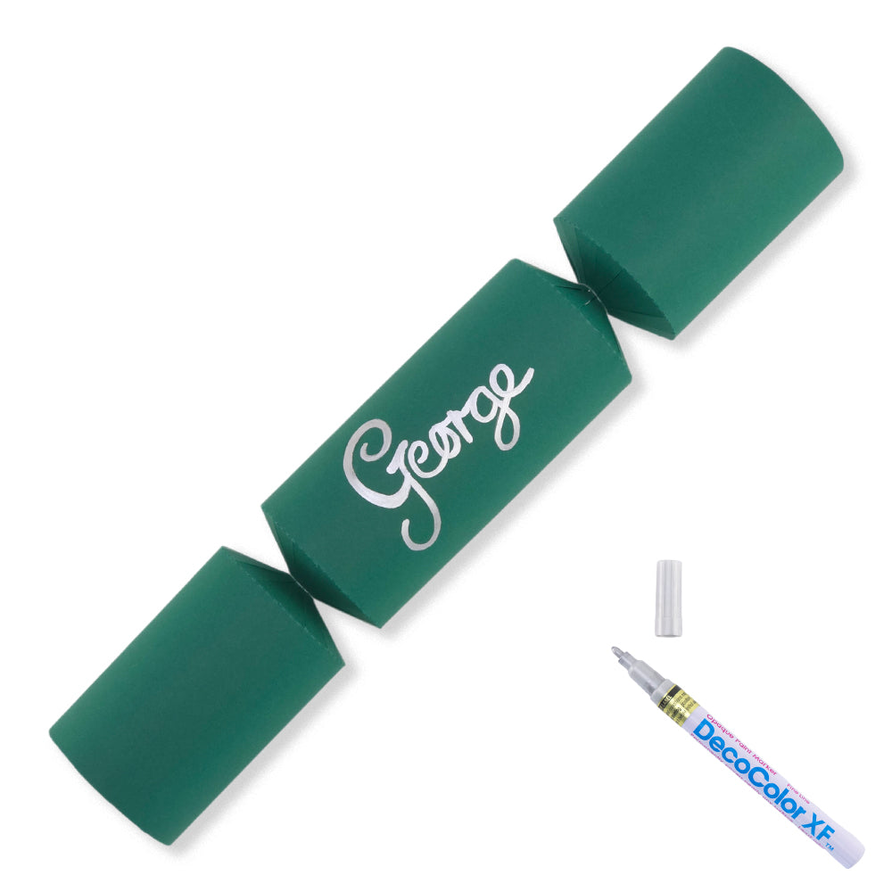Rich Green | 12 Personalise Your Own Crackers | Make &amp; Fill Your Own | With Pen