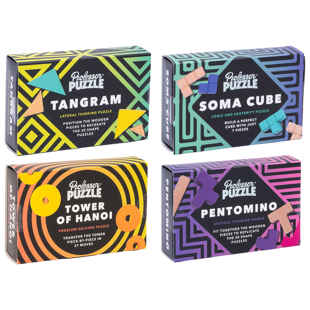 Classic Wooden Mind-bending Puzzles | Table Game &amp; Stocking Filler Gift
