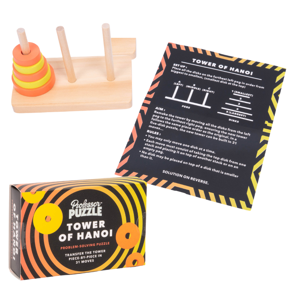 Classic Wooden Mind-bending Puzzles | Table Game &amp; Stocking Filler Gift