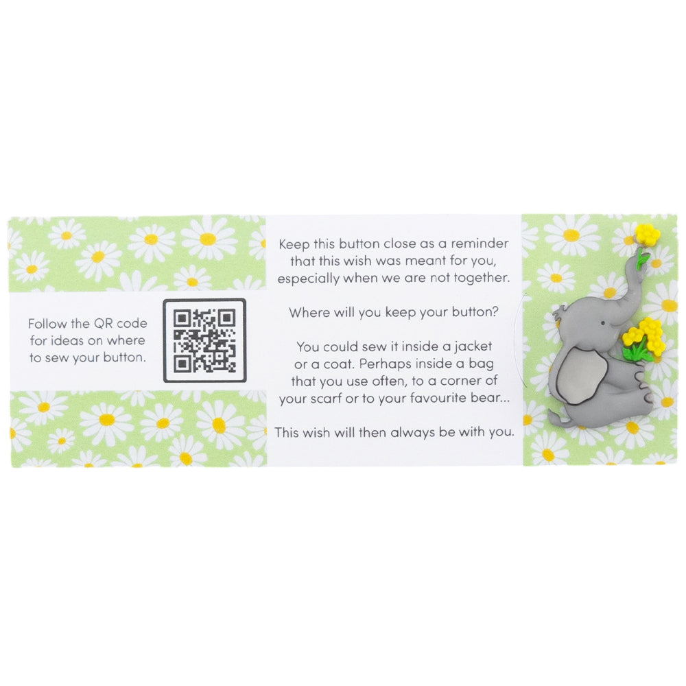 Always Pause and Smell the Flowers | Button Wishes Sew On Token | Mini Gift