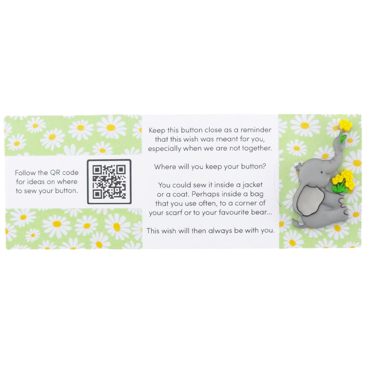 Always Pause and Smell the Flowers | Button Wishes Sew On Token | Mini Gift