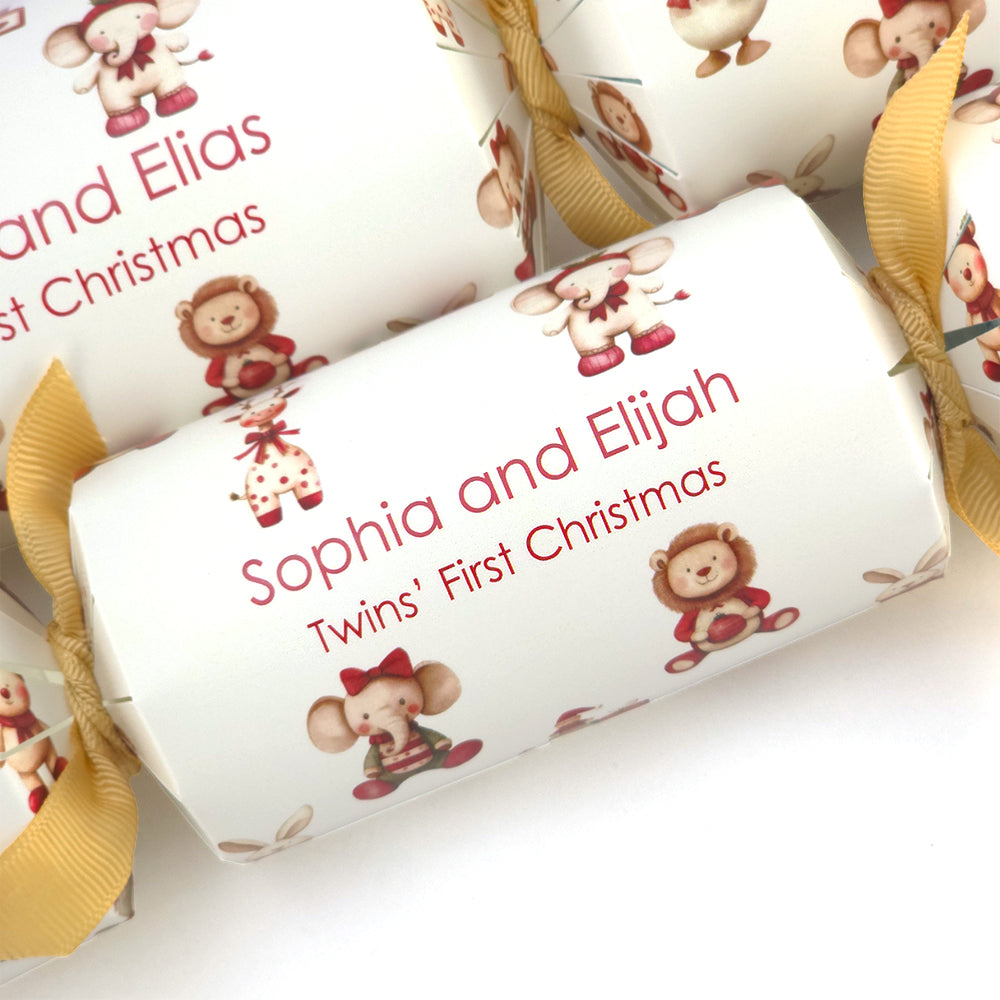Personalised Twins' First Christmas Crackers | Craft Kit | Add Names | Minimum 4