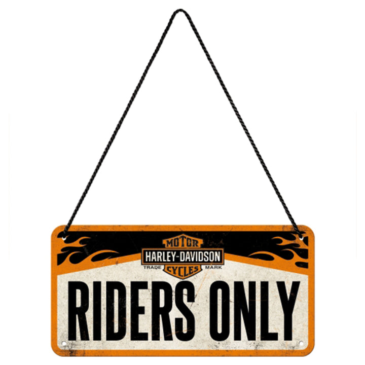 Harley-Davidson - Riders Only | Embossed Tin Sign | 20cm x 10cm