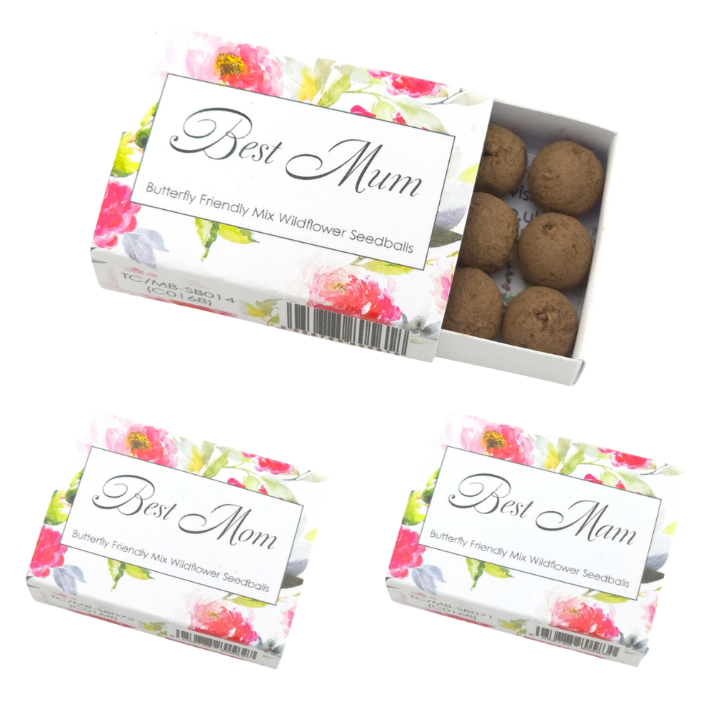 For Mums | 6 Seedball Matchbox | Butterfly Mix | Cracker Filler | Little Gift