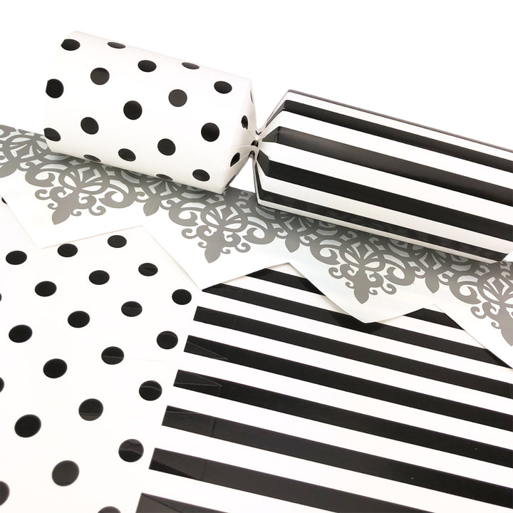 Monochrome Spots &amp; Stripes | Cracker Making Craft Kit | Make &amp; Fill Your Own