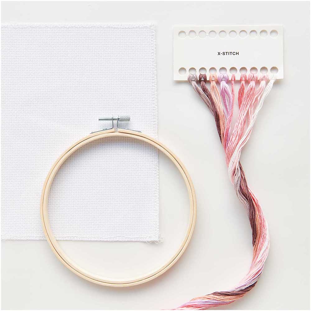 Cherry Blossom Shower | Complete Cross Stitch Kit with Hoop | Sakura