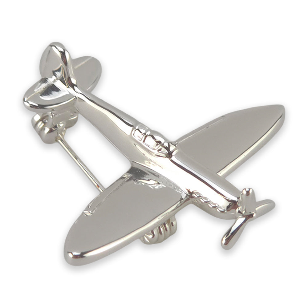 Spitfire Brooch or Badge | Silver Plated | Little Gift | Cracker Filler