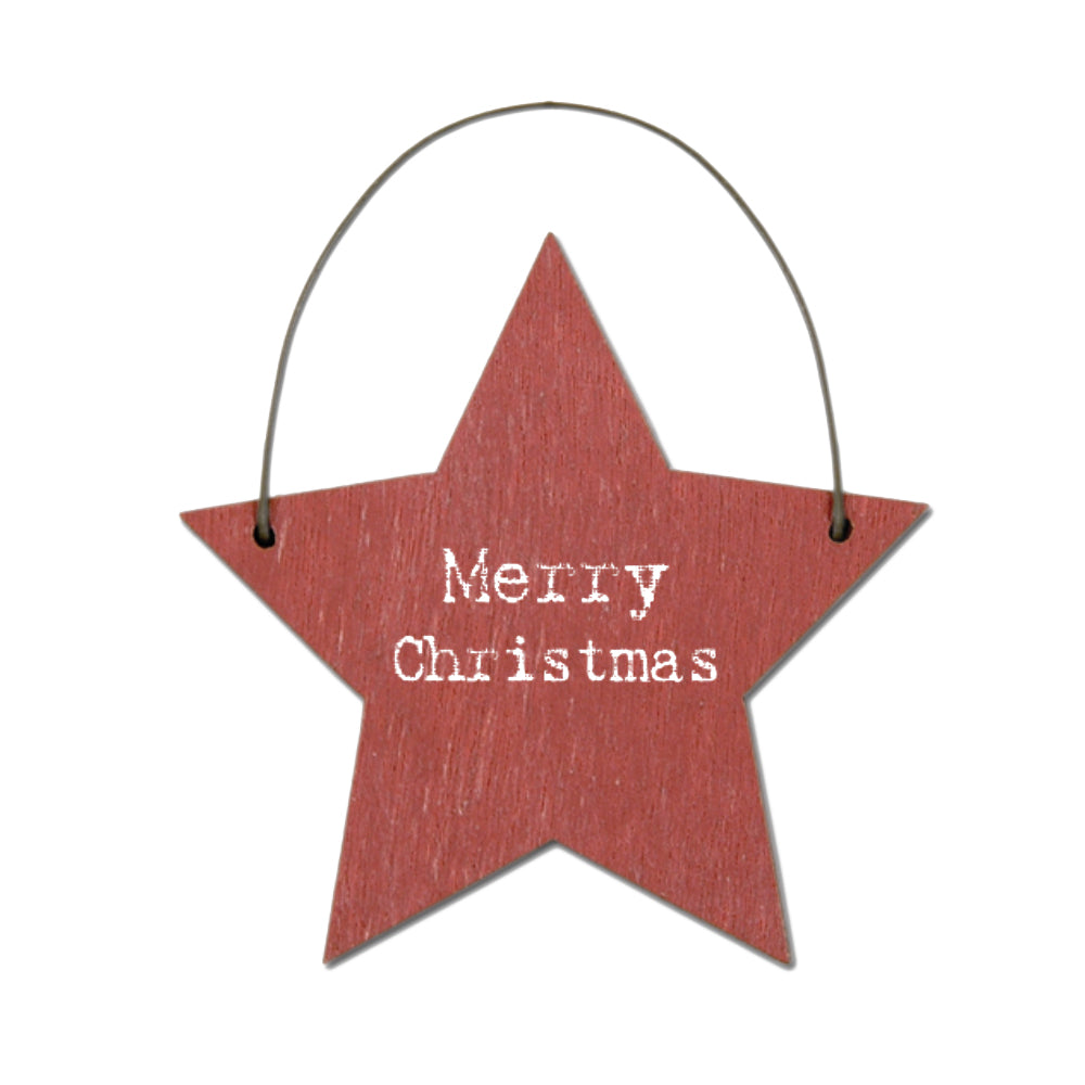Merry Christmas - Mini Wooden Hanging Star | Cracker Filler | Little Gift