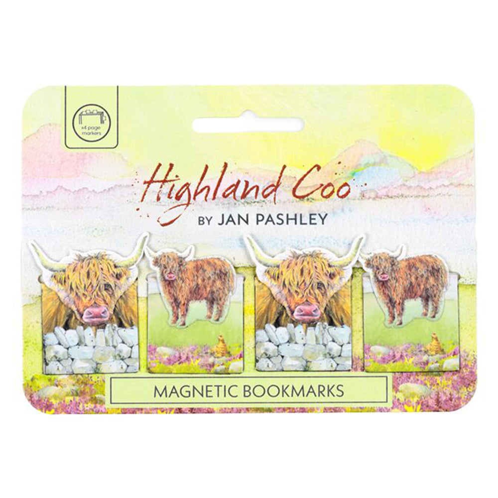 Highland Cow | Magnetic Bookmarks | Set of 4 | Little Gift
