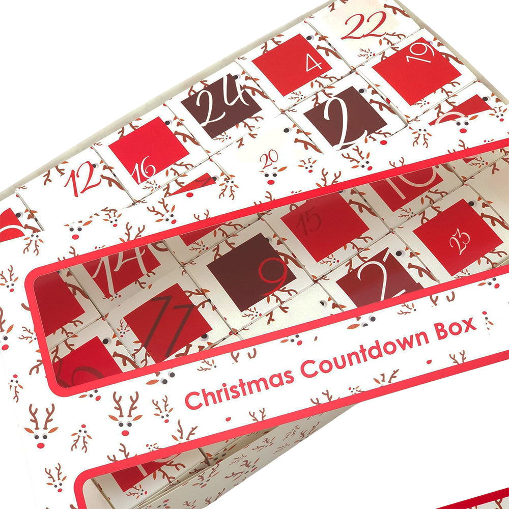 Advent Calendar Making Kit | 24 Cube Boxes & Outer Box | Googly Rudolph