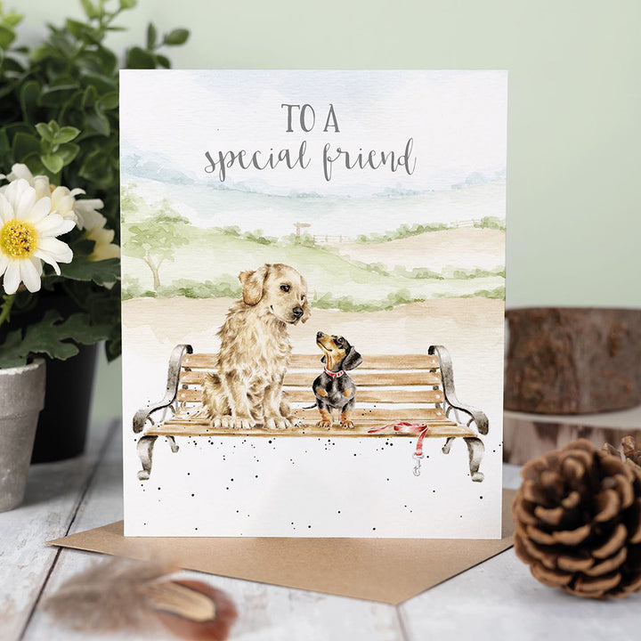 To a Special Friend | Dachshund | Blank Card | 17x14cm | Wrendale Designs