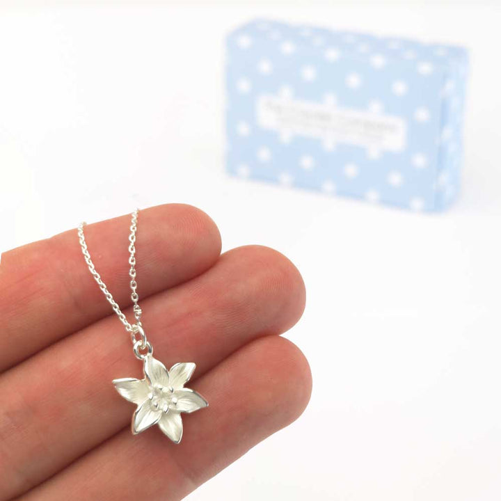 Petit Lily Flower | Pendant on Chain | Pearl White | Mini Gift | Cracker Filler