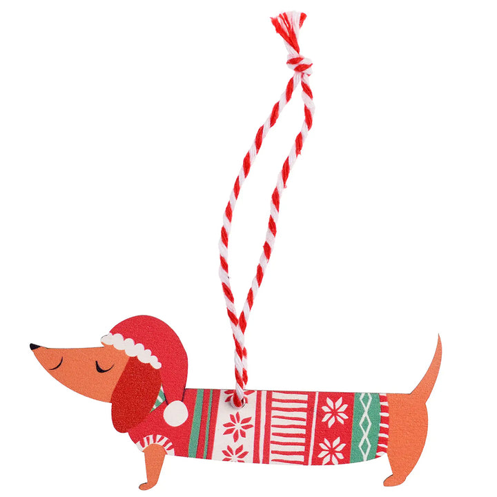 Sausage Dog | Dachshund Wooden Christmas Decoration | Mini Gift | Cracker Filler