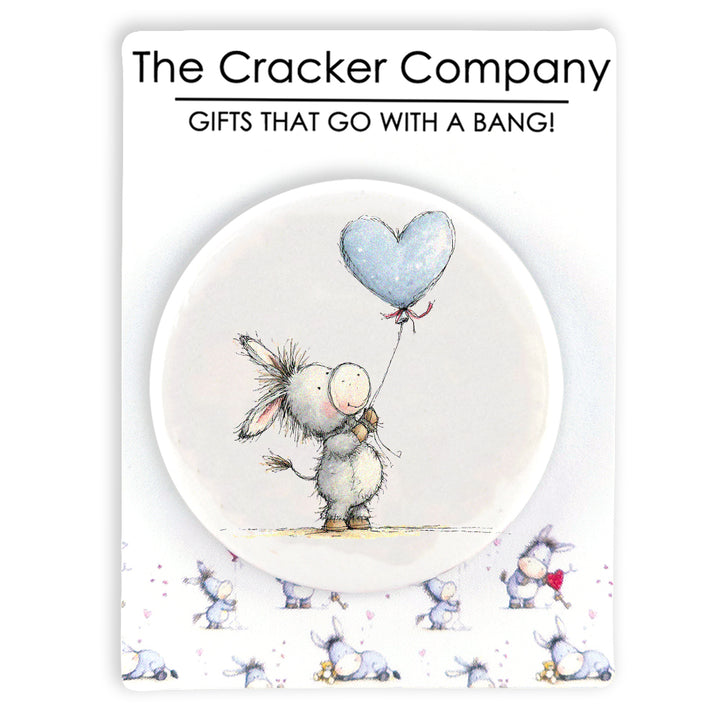 Cute Donkey Love | 38mm Button Pin Badge | Valentines Cracker Filler Gift
