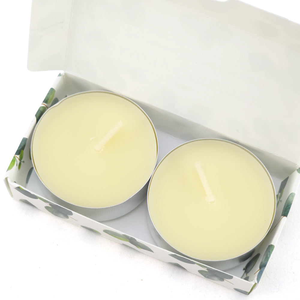 Vanilla Tealight Candles | Watercolour Eucalyptus | Mini Gift | Cracker Filler