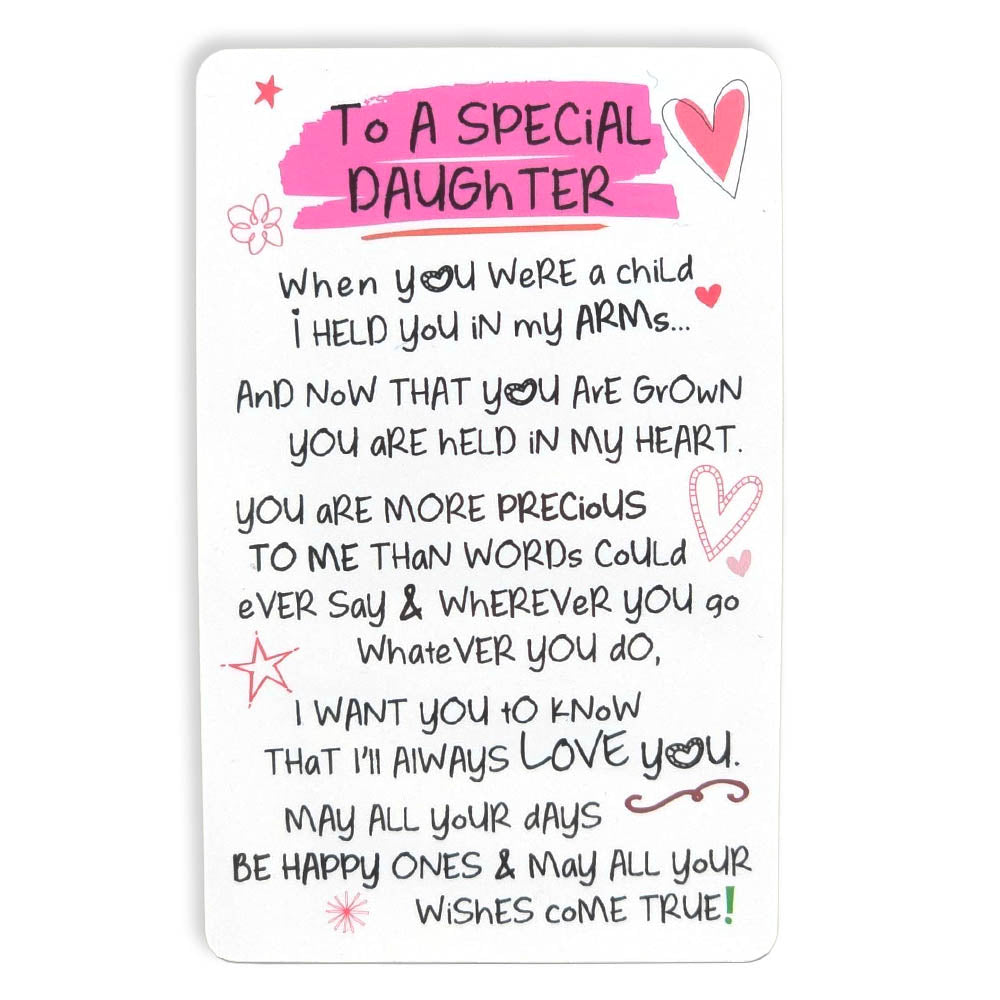 To A Special Daughter | Mini Keepsake Verse Card | Little Gift | Cracker Filler