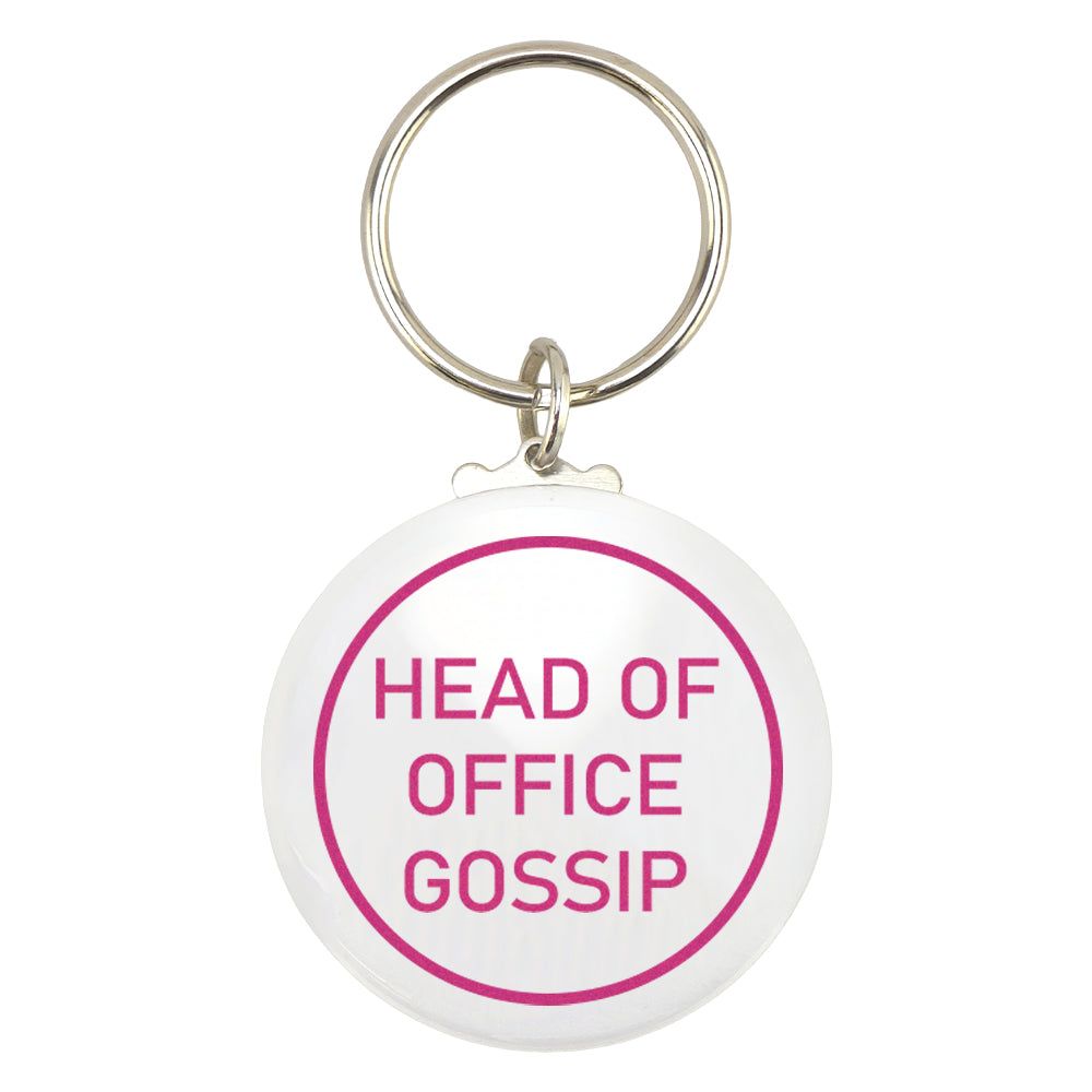 Head of Office Gossip | Fun Keyring | Office Banter | Cracker Filler | Mini Gift