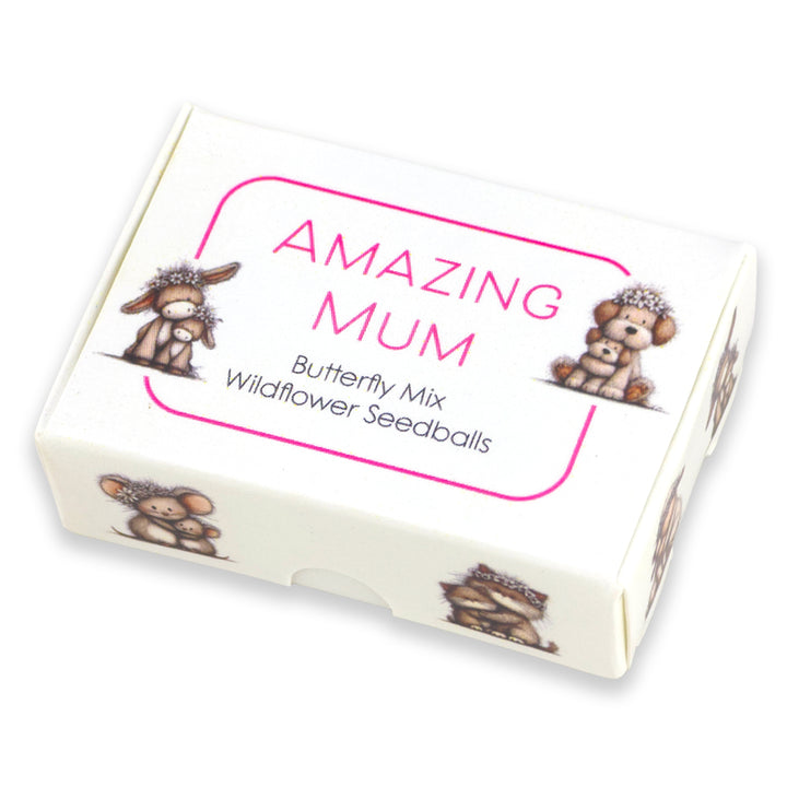 Amazing Mum | Box of 6 Seedballs | Butterfly Mix | Cracker Filler | Little Gift