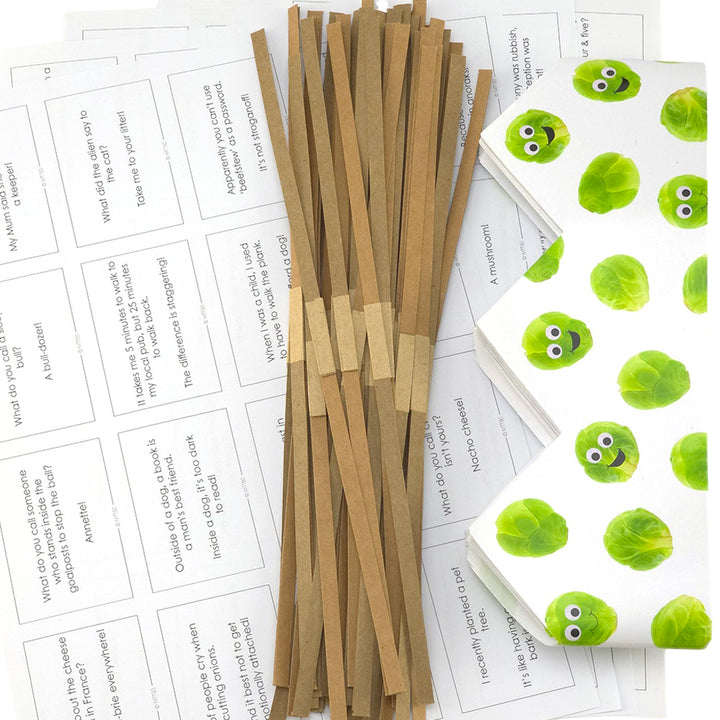 Googly Sprout Adjustable Paper Hats, Jokes and Cracker Snaps | DIY Cracker Accessory Pack