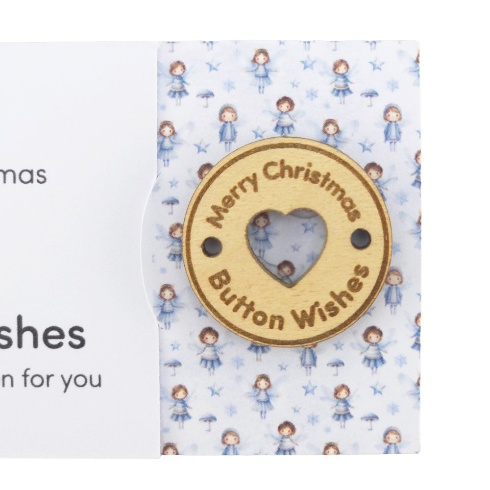 Winter Fairies | Button Wishes | Merry Christmas Sew On Token | Cracker Filler