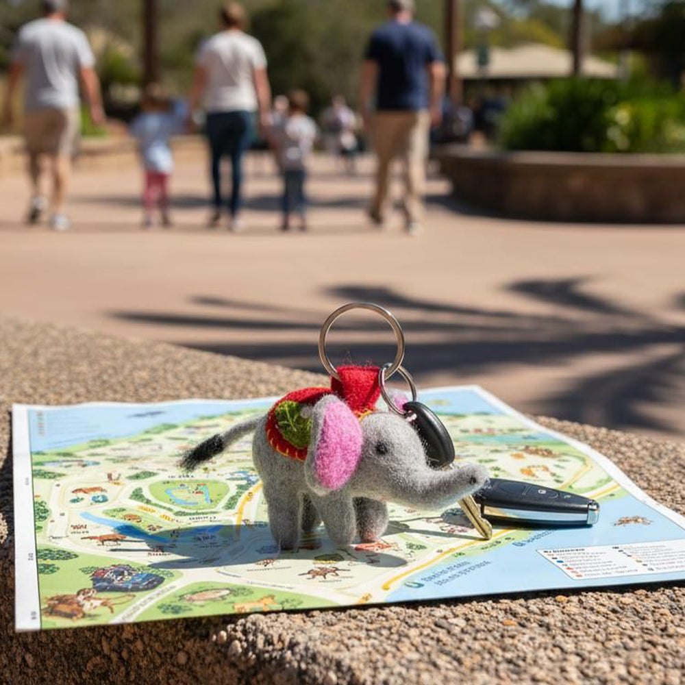 Felt Elephant Keyring | Handmade Fairtrade | Little Gift | Cracker Filler