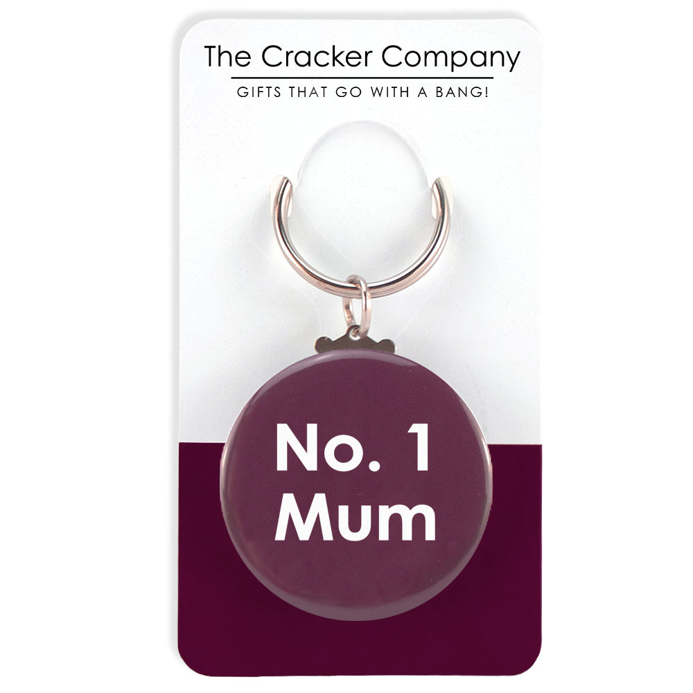 No. 1 Mum | 38mm Button Keyring | Little Gift | Cracker Filler Gift