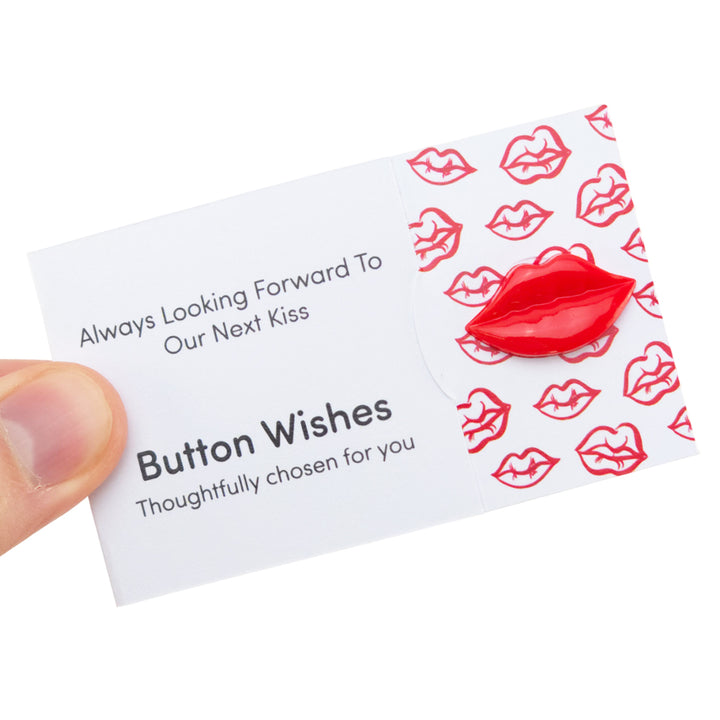Always Looking Forwards To Next Kiss | Button Wishes Sew On Token | Little Gift