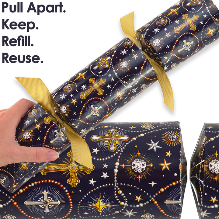 Reusable Keepsake Christmas Cracker Set | Christian Crosses | Luxury DIY