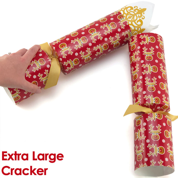 Extra Large &amp; Jumbo | Reusable Keepsake DIY Cracker Sets | Cheery Rudolph