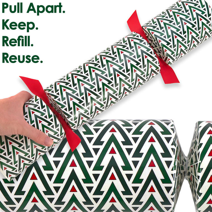 Extra Large &amp; Jumbo | Reusable Keepsake Cracker Kits | Geometric Christmas