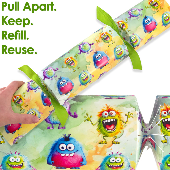 Extra Large &amp; Jumbo | Reusable Keepsake Cracker Making Kit | Funny Monsters