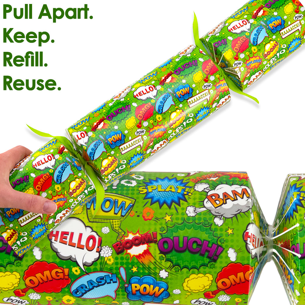 Extra Large &amp; Jumbo | Reusable Keepsake Cracker Making Kit | Neon Superhero
