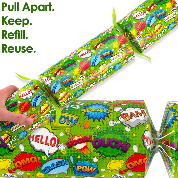 Extra Large &amp; Jumbo | Reusable Keepsake Cracker Making Kit | Neon Superhero