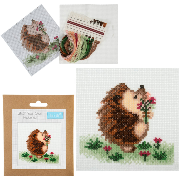 Hedgehog | Mini Counted Cross Stitch Kit | 13cm