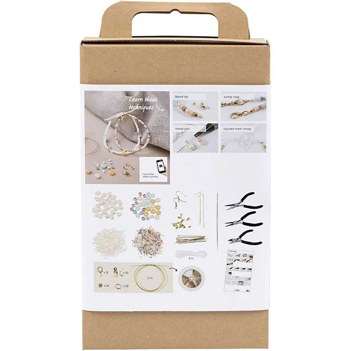Classic Beads | Starter Craft Kit for Jewellery Making | Complete Kit with Tools