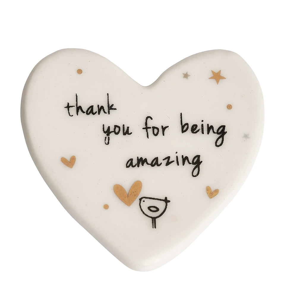 Thank you for being amazing | Mini Porcelain Heart Token | Cracker Filler