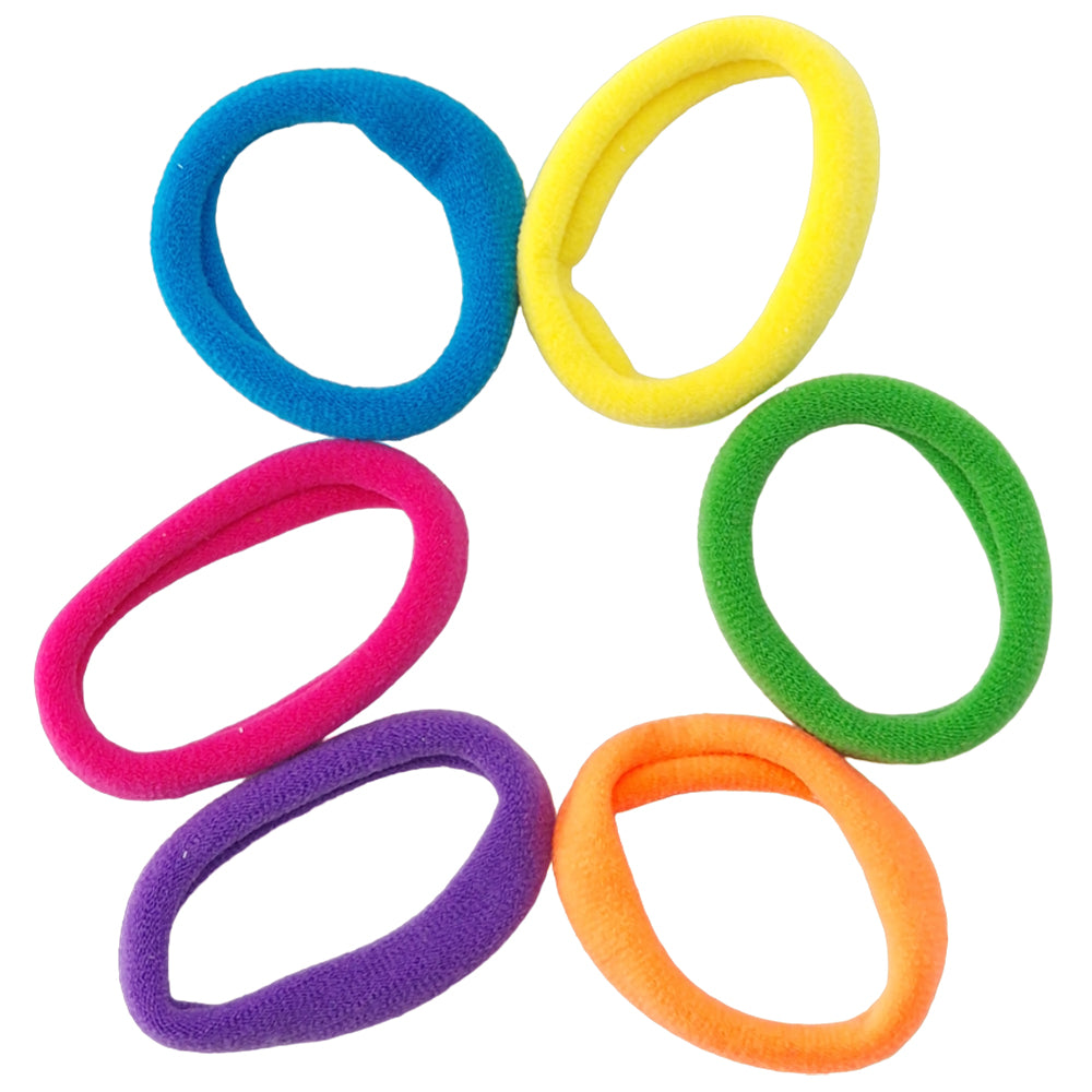 Brights | 6 Jersey Hair Elastics | Mini Gift | Cracker Filler