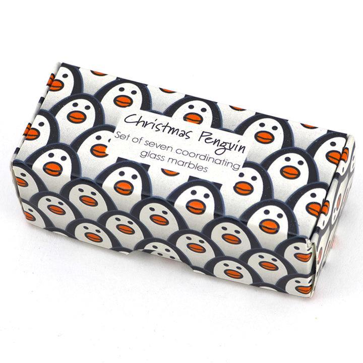 Christmas Penguin | Mini Box of Marbles for Kids | Cracker Filler | Little Gift
