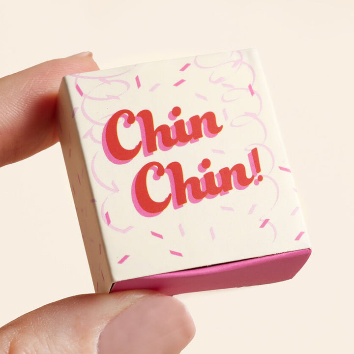 Chin Chin | Mini Matchbox & Pink Martini Token | Little Gift | Cracker Filler