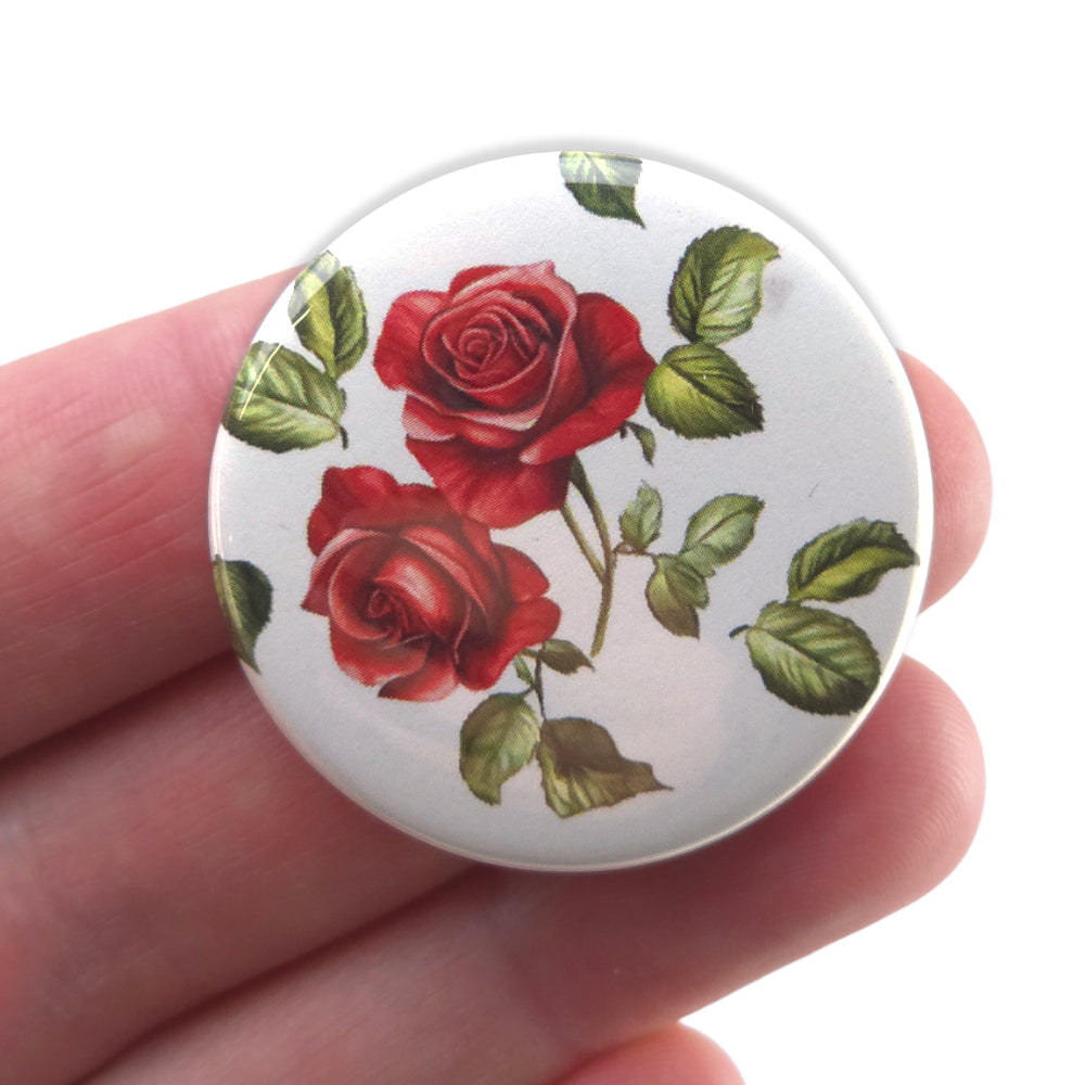Romantic Rose | 38mm Button Pin Badge | Little Valentines Gift | Cracker Filler