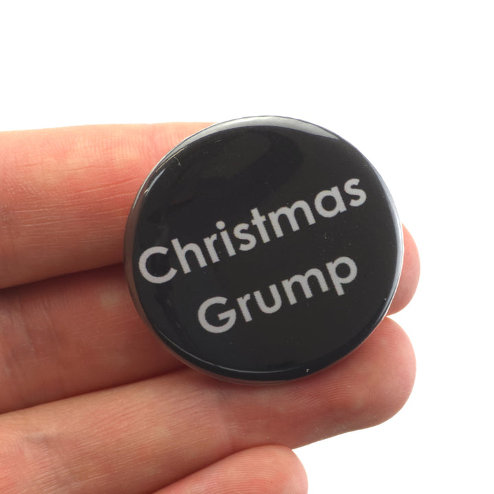 Christmas Grump | 38mm Button Pin Badge | Mini Gift | Cracker Filler