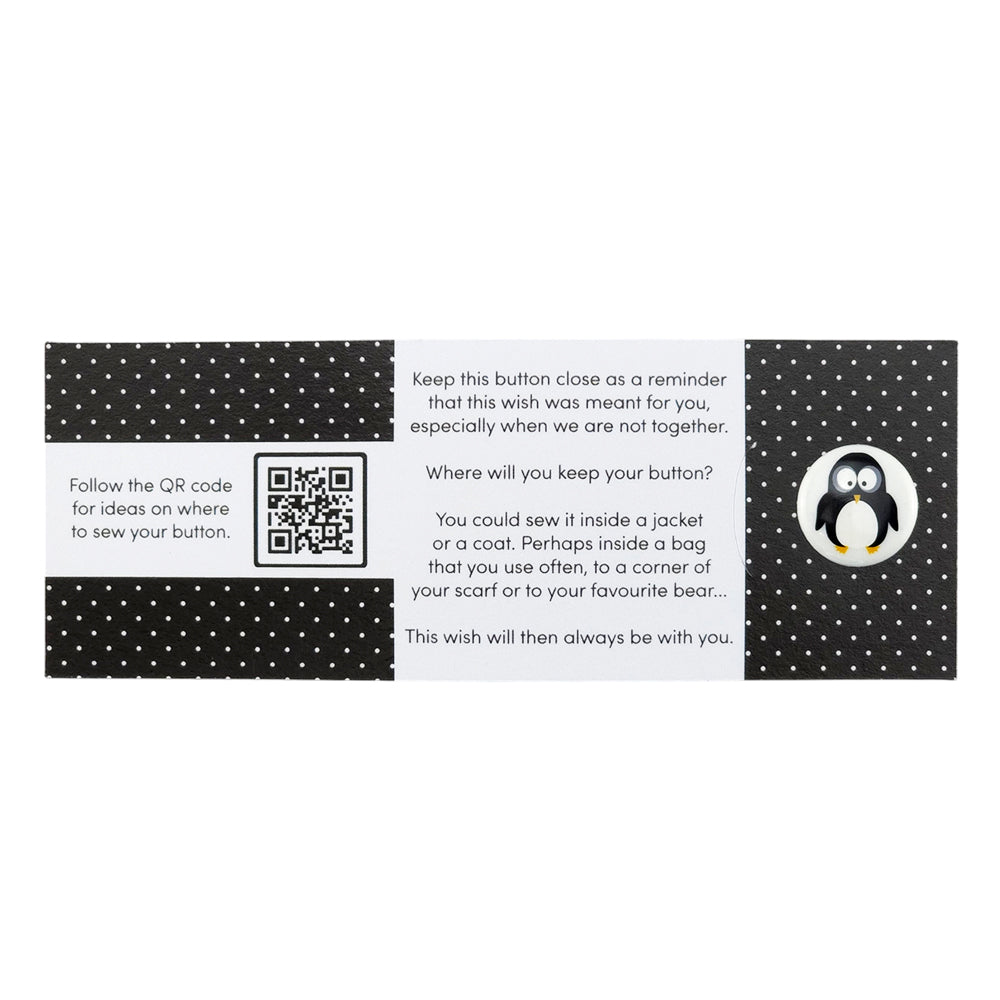 Why Fly When You Can Waddle | Penguin | Button Wishes Sew On Token | Mini Gift