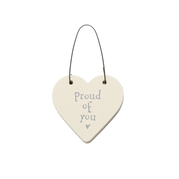 Proud of You - Mini Wooden Hanging Heart | Cracker Filler | Little Gift