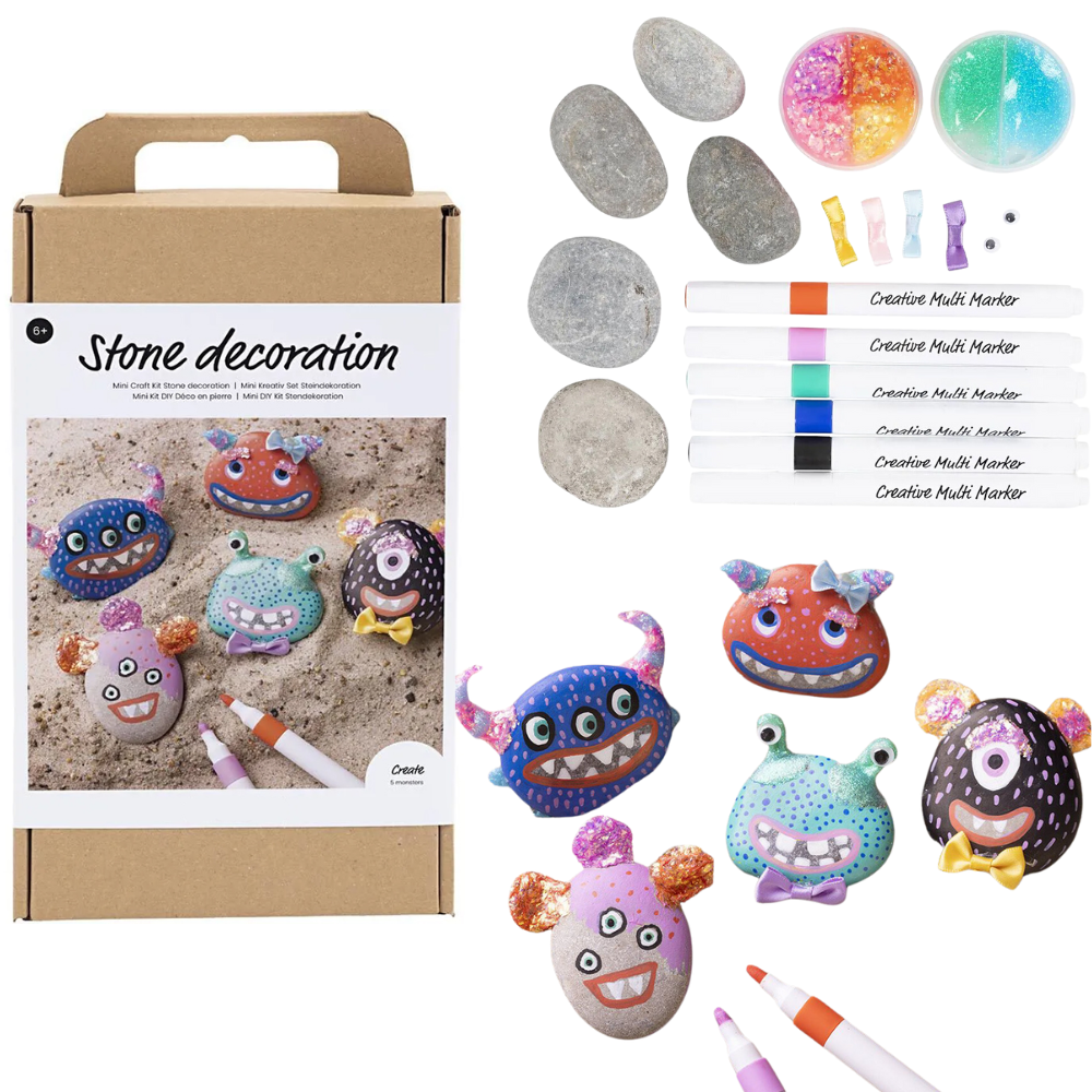 Pebble Decorating Craft Kit for Kids | Pebbles, Pens & Clay | Complete Boxed Set