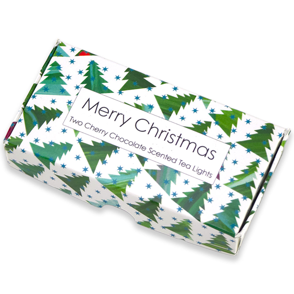 Chocolate &amp; Cherry Tealight Candles | Christmas Tree Wave | Cracker Filler Gift