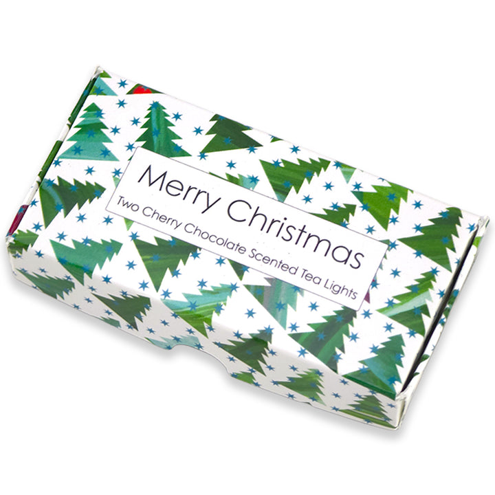 Chocolate &amp; Cherry Tealight Candles | Christmas Tree Wave | Cracker Filler Gift