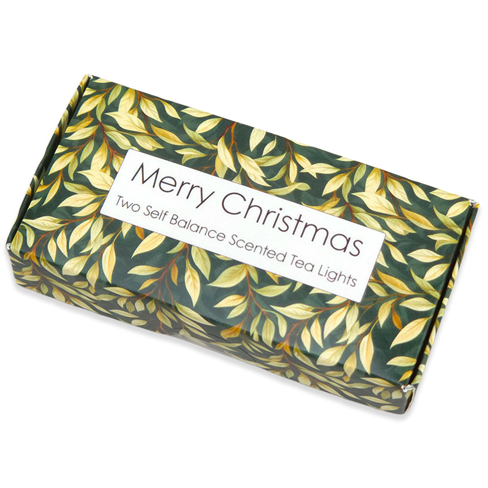 Self Balance Tealight Candles | Golden Foliage | Christmas Cracker Filler Gift