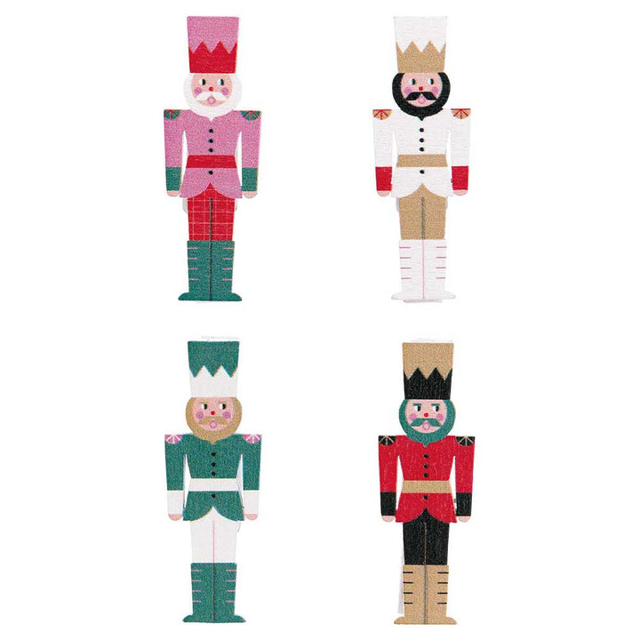 Nutcracker Pegs | 4 Christmas Papercraft Embellishments